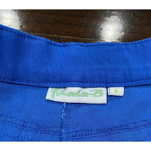 Lulu B Crop Blue Pants Women's Size 6 Stretch With Leg Slits Pre-Shrunk - Picture 5 of 7